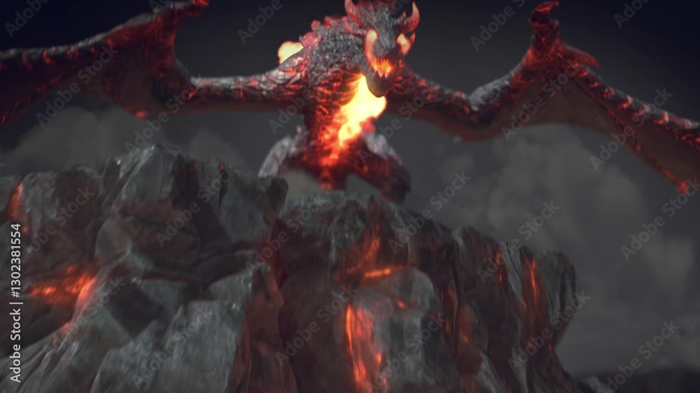 dragon fire breath inferno. Flame dragon monster. Fire dragon effect