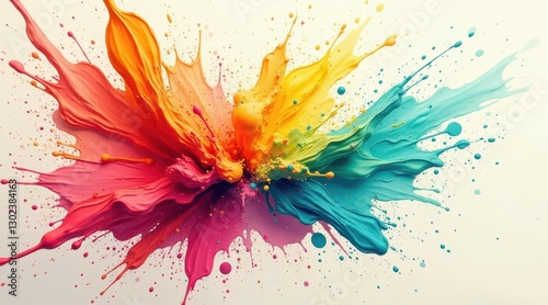 Vibrant Hues Exploding in a Symphony of Color, a Dynamic Abstract Art Splash