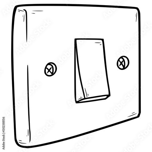 light switch illustration hand drawn outline vector	
