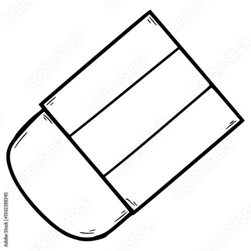 eraser illustration hand drawn outline vector