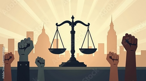 A stock illustration of Immigration policy in brown and gray colors