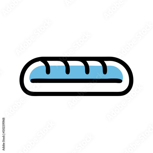 Illustration of a blue-filled eclair pastry