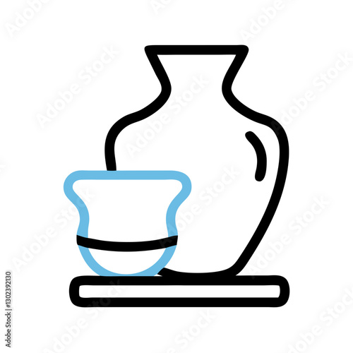 Decorative vases on a shelf