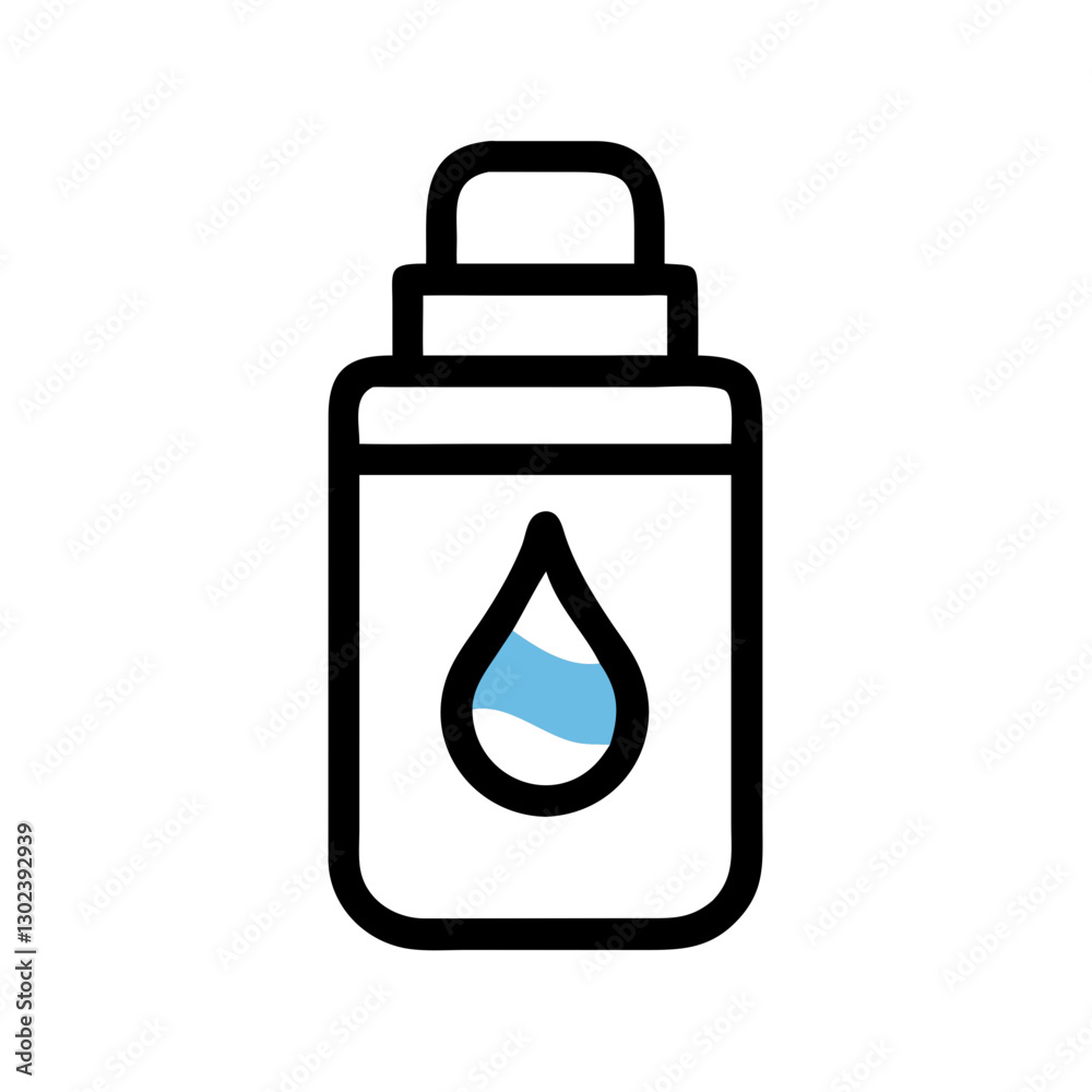 Water bottle with water droplet illustration Water bottle with water droplet illustration