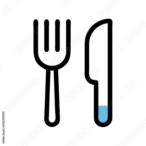 Cutlery set featuring fork and knife against a minimalist background