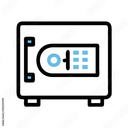 Safe deposit box with lock and keypad