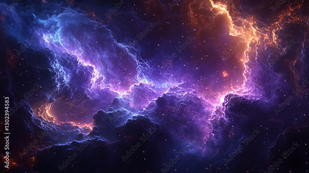 Obraz premium A deep space rift glowing with electric violet and blue waves