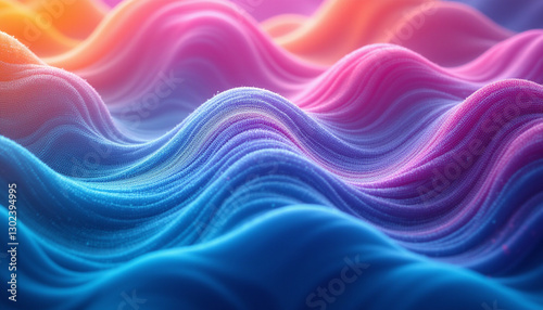 Wallpaper Mural Vibrant multicolor waves create rhythmic motion in this abstract background Torontodigital.ca