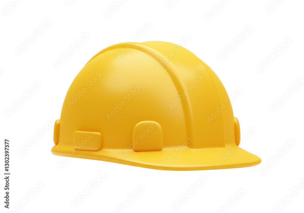 custom made wallpaper toronto digital3D illustration of a bright yellow construction helmet with a smooth glossy surface