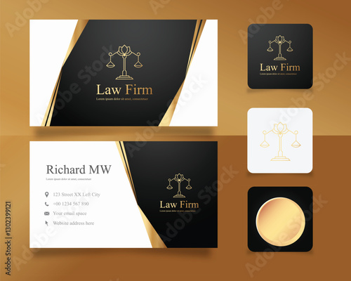 Elegant Law Firm gold Business Card