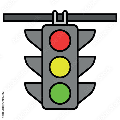 traffic light sign symbol vector flat icon