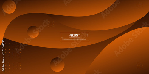 Abstract geometric dark orange wave 3D background. Wave color background and circle pattern. Liquid shape composition. Vector eps10