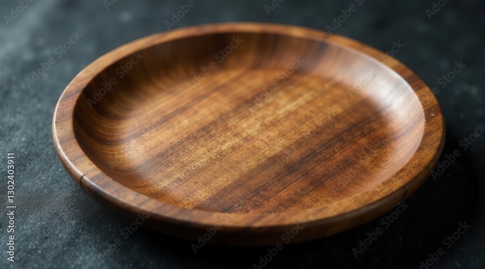 A handcrafted, rustic wooden dish, perfect for serving appetizers or showcasing small culinary creations, rests on a dark surface. A handcrafted, rustic wooden dish, perfect for serving appetizers or showcasing small culinary creations, rests on a dark surface.