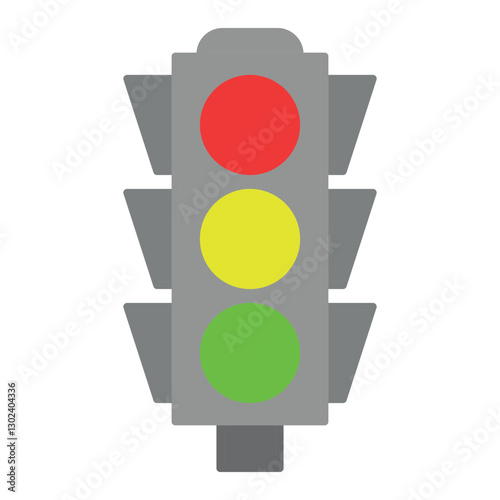 traffic light sign symbol vector flat icon