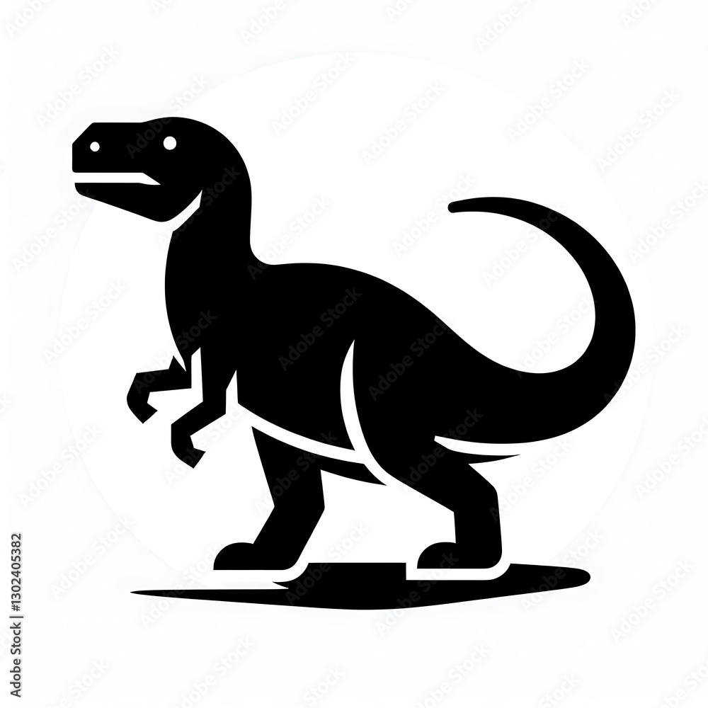 Obraz premium flat and minimalist dinosaur icon of silhouette black shape 201561