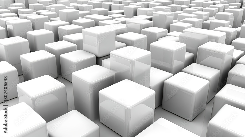 Endless White Cubes in a Patterned Arrangement Endless White Cubes in a Patterned Arrangement