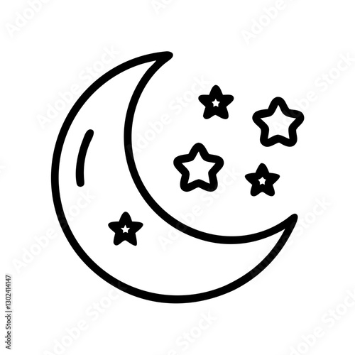 Simple black icon of the moon phases for astronomy and night sky observation 