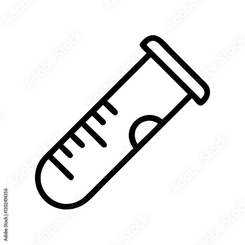 Simple black icon of a test tube for laboratory use and scientific purposes 