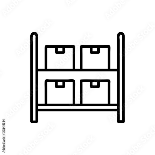 Warehouse storage racks with boxes organized neatly 