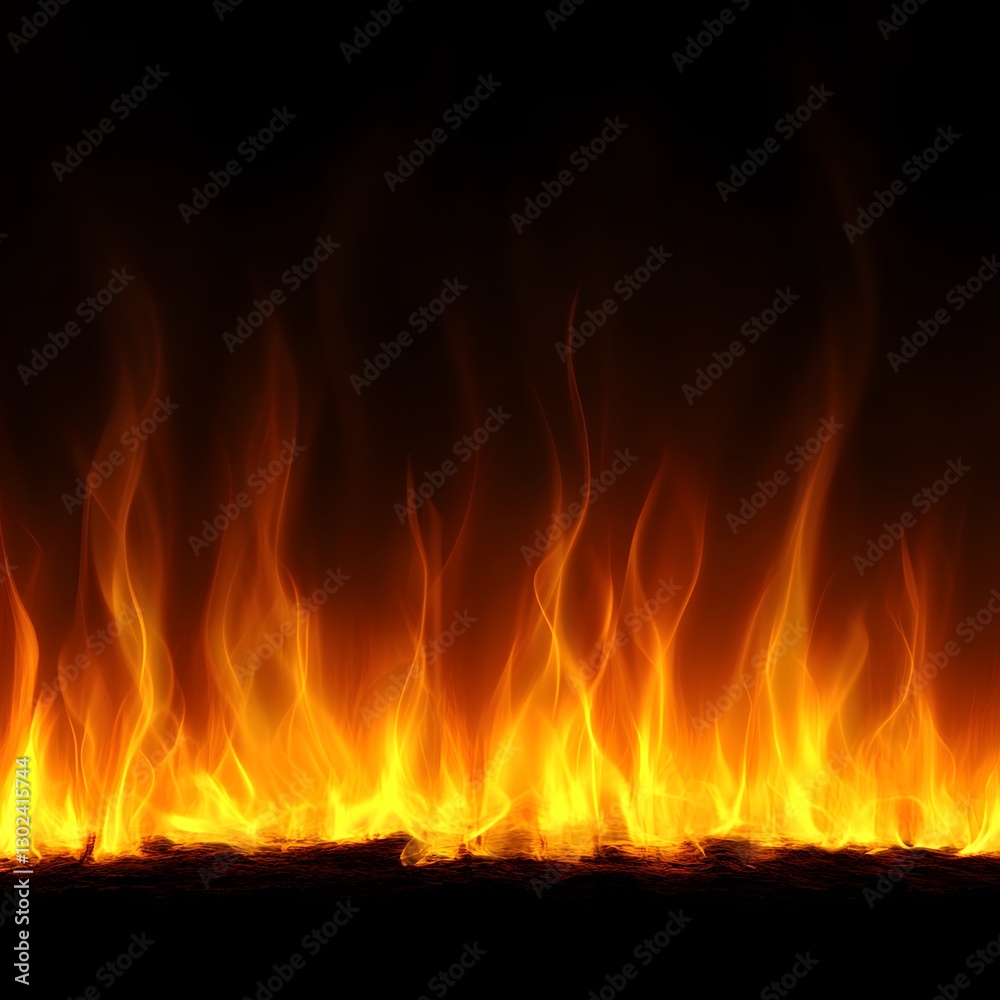 Realistic Flames Dancing Against a Pure Black Background Realistic Flames Dancing Against a Pure Black Background