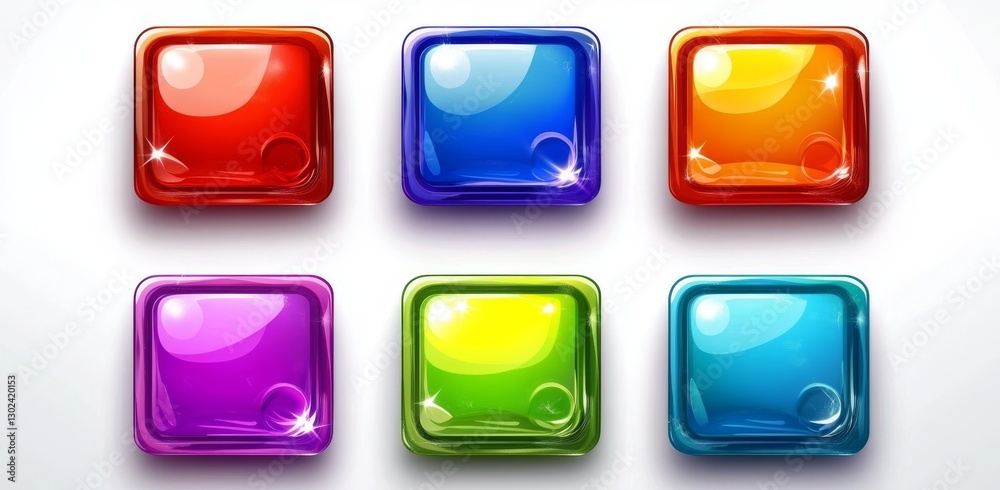 Bright Square Icons with Gradient Effects and Abstract Wave Patterns in Diverse Colors Bright Square Icons with Gradient Effects and Abstract Wave Patterns in Diverse Colors