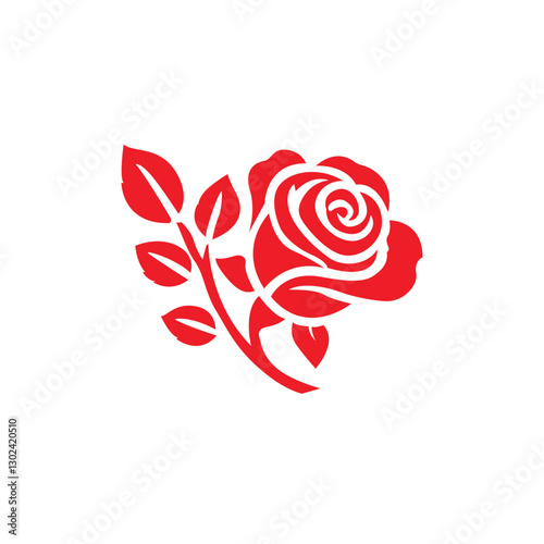 Gradient rose flower minimal vector logo