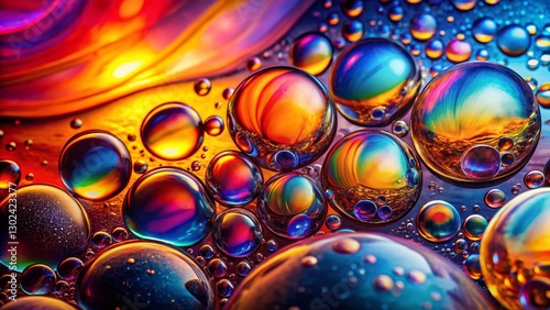 Colorful Liquid Bubbles Silhouette Backlit Abstract Art Photography