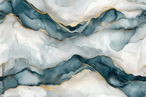 Wallpaper Mural Abstract blue and gold marble texture. Ideal for backgrounds, websites, and luxury designs. Torontodigital.ca