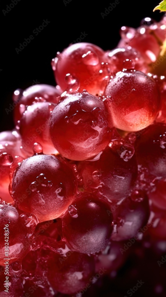 Close-up of Red Grapes with Water Droplets Close-up of Red Grapes with Water Droplets