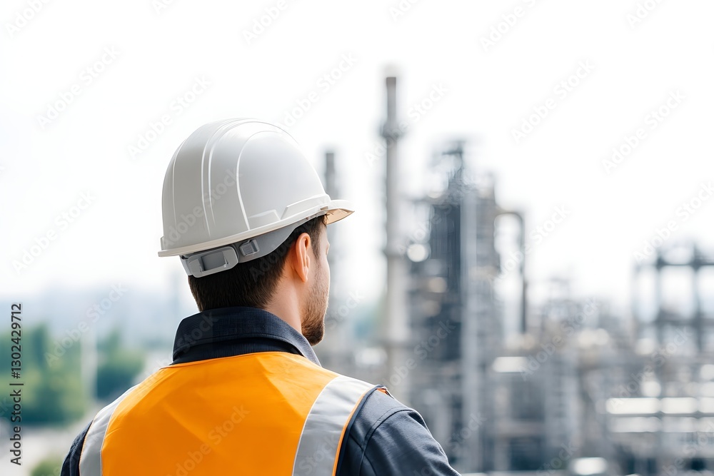 A worker wearing a yellow hard hat and safety vest A worker wearing a yellow hard hat and safety vest