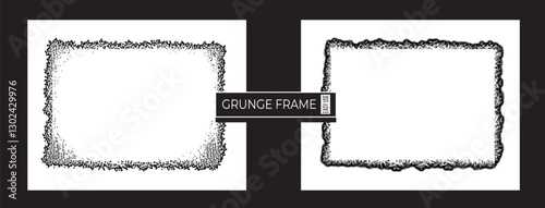 Artistic Distressed Frame, Grunge Overlay with Textured Edge Effect