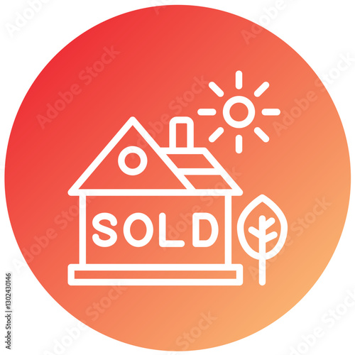 Vector Design House Sold Icon Style