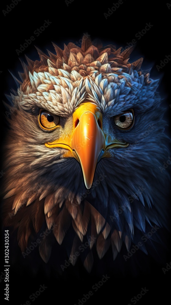 Eagle on Dark Background in Focus Eagle on Dark Background in Focus