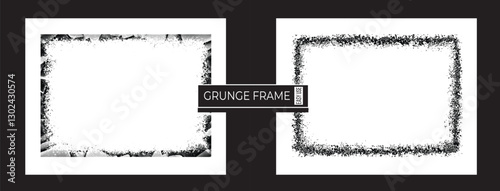 Gritty Grunge Frame, Textured Distressed Border for Graphic Design