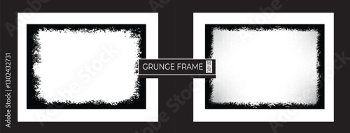 High-Resolution Grunge Frame, Aged & Worn Border for Creative Projects