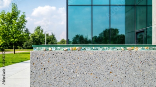 Wallpaper Mural Construction Glass Aggregates Concept, Sustainable Building Facade Using Glass Aggregate for Modern Architectural Design and Aesthetic Appeal Torontodigital.ca
