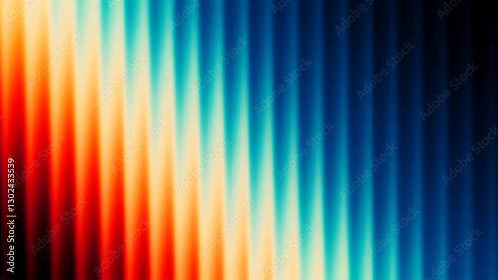 Vibrant ribbed background with futuristic vintage metallic aesthetic and nostalgic retro chrome. Chromatic retro futuristic dramatic gradient style with warm cool tones for trendy visual art projects