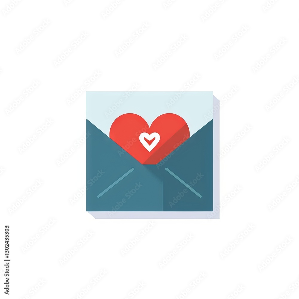Minimalistic White Envelope with Heart Minimalistic White Envelope with Heart