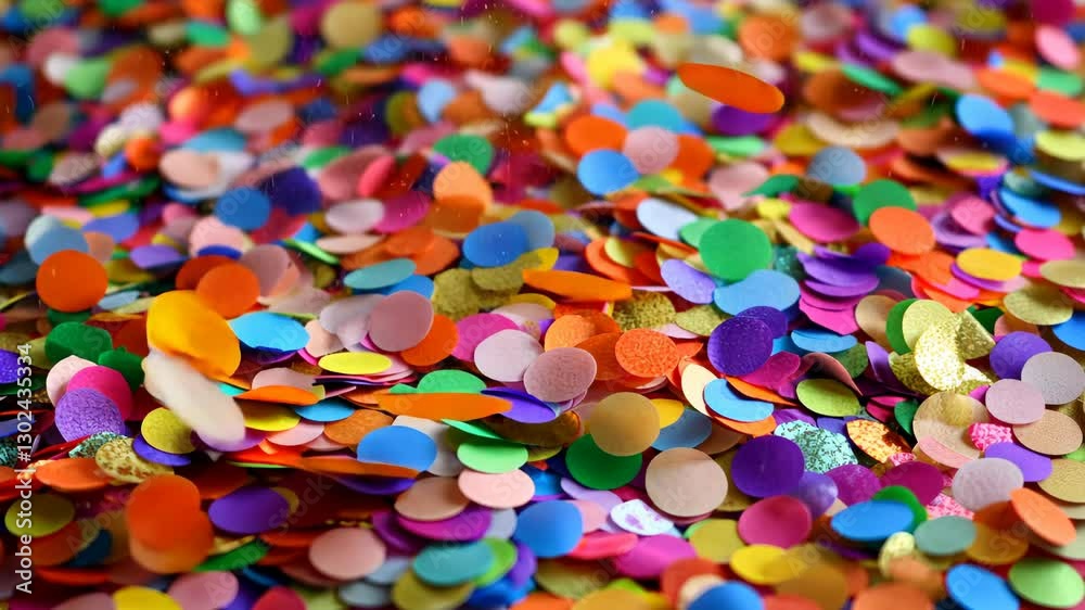 Colorful confetti scattered across a vibrant surface during a festive celebration or party Colorful confetti scattered across a vibrant surface during a festive celebration or party