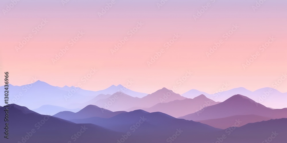 Obraz premium Serene Mountain Landscape with Gradient Sky