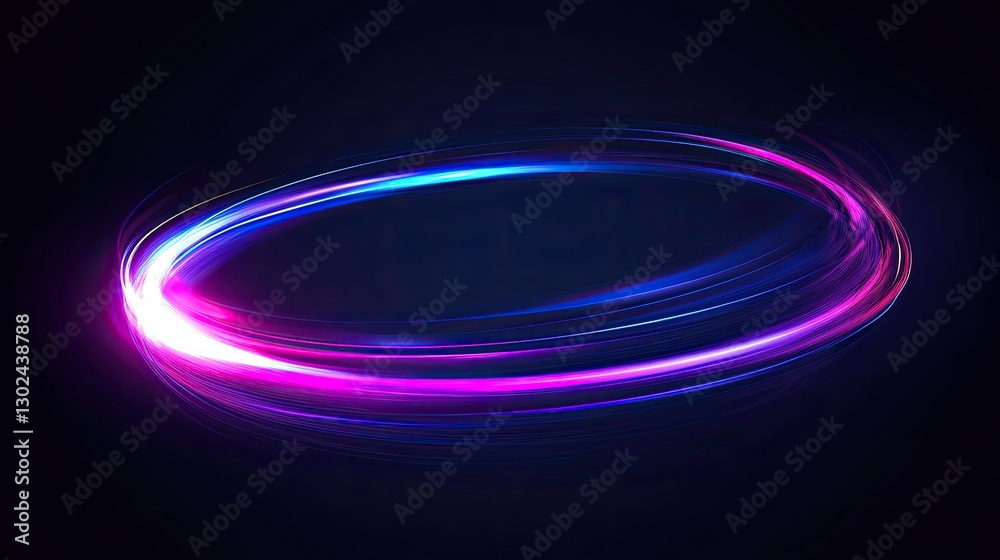 Circular motion light effects with trailing colors fading across a dark background, offering empty space for text or design. Circular motion light effects with trailing colors fading across a dark background, offering empty space for text or design.