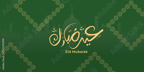 Arabic Typography Eid Mubarak Eid Al-Adha Eid Saeed , Eid Al-Fitr text Calligraphy , 
