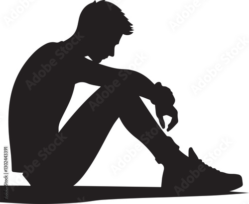 Sitting sadly vector illustration