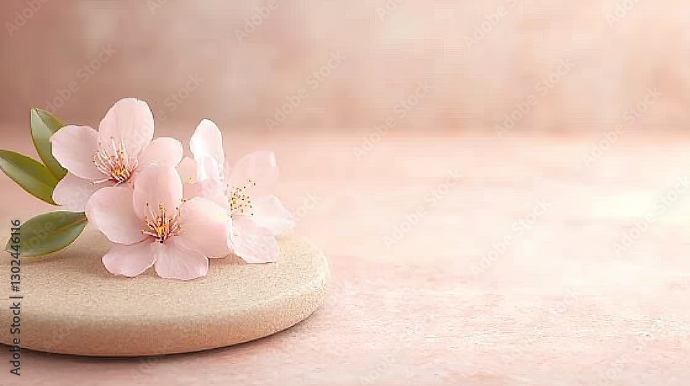 Delicate pink flowers on a smooth surface. Delicate pink flowers on a smooth surface.