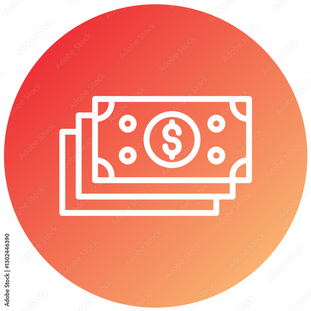 Dollar Bills Stack Vector Design Icon Style Dollar Bills Stack Vector Design Icon Style