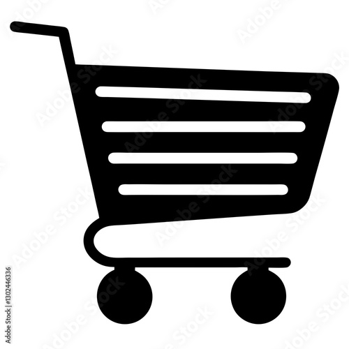 Minimalist Shopping Cart Icon – Modern E-Commerce Vector

