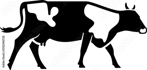silhouette of a cow