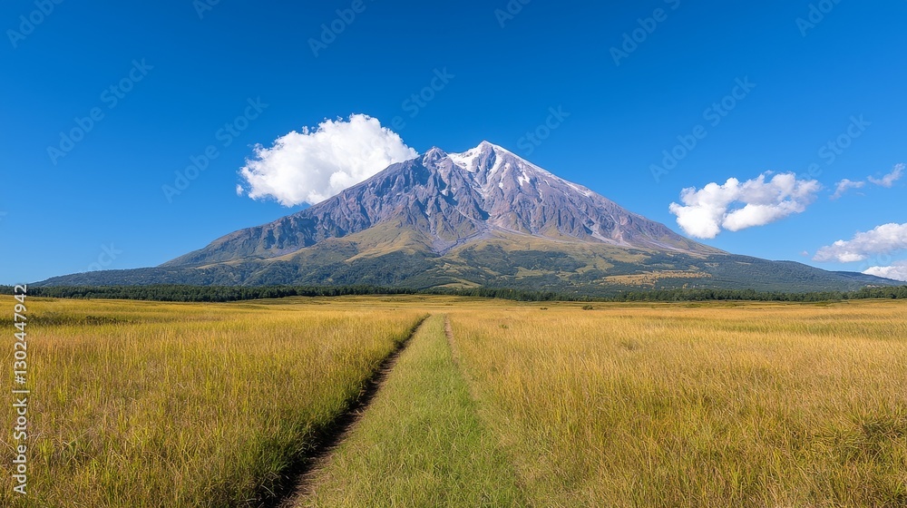 Majestic mountain under clear blue sky Majestic mountain under clear blue sky