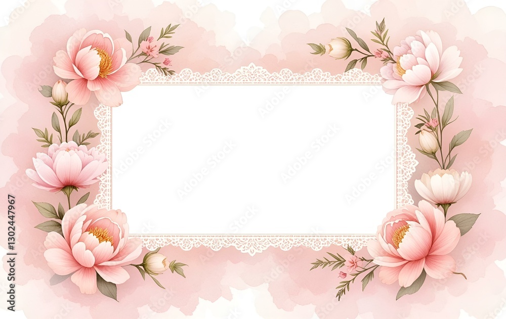 Fototapeta premium Flower background image, template, plant nature banner texture