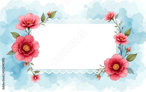 Flower background image, template, plant nature banner texture